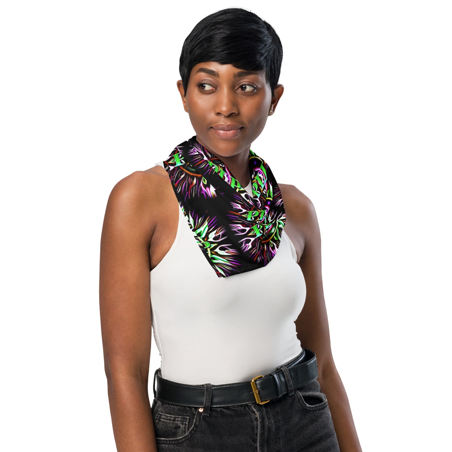 All-over Print Bandanna(PLP)(BLACK)