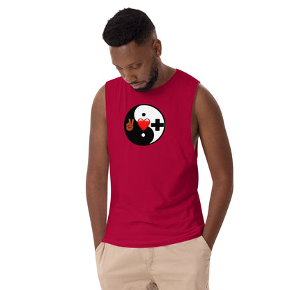 Men’s Drop Arm Tank Top (YIN)