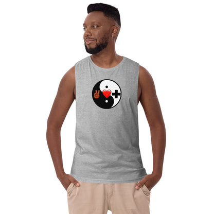 Men’s Drop Arm Tank Top (YIN)