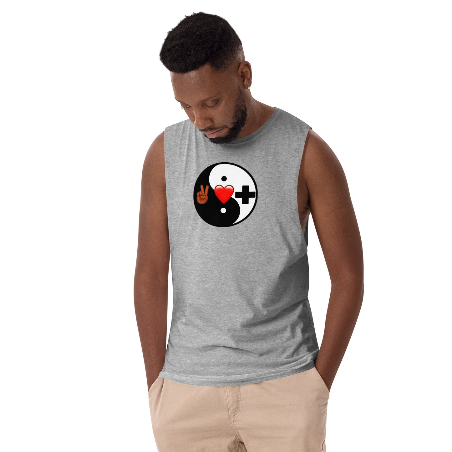 Men’s Drop Arm Tank Top (YIN)