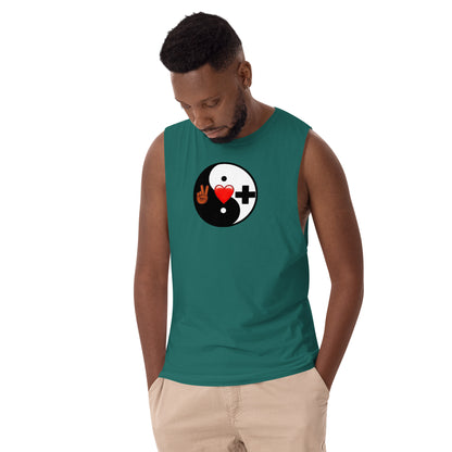 Men’s Drop Arm Tank Top (YIN)