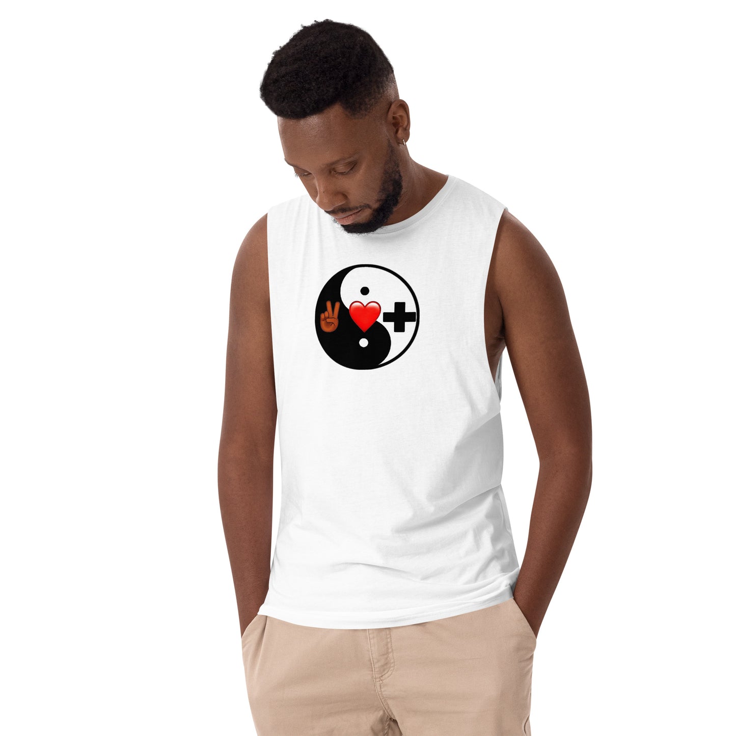 Men’s Drop Arm Tank Top (YIN)