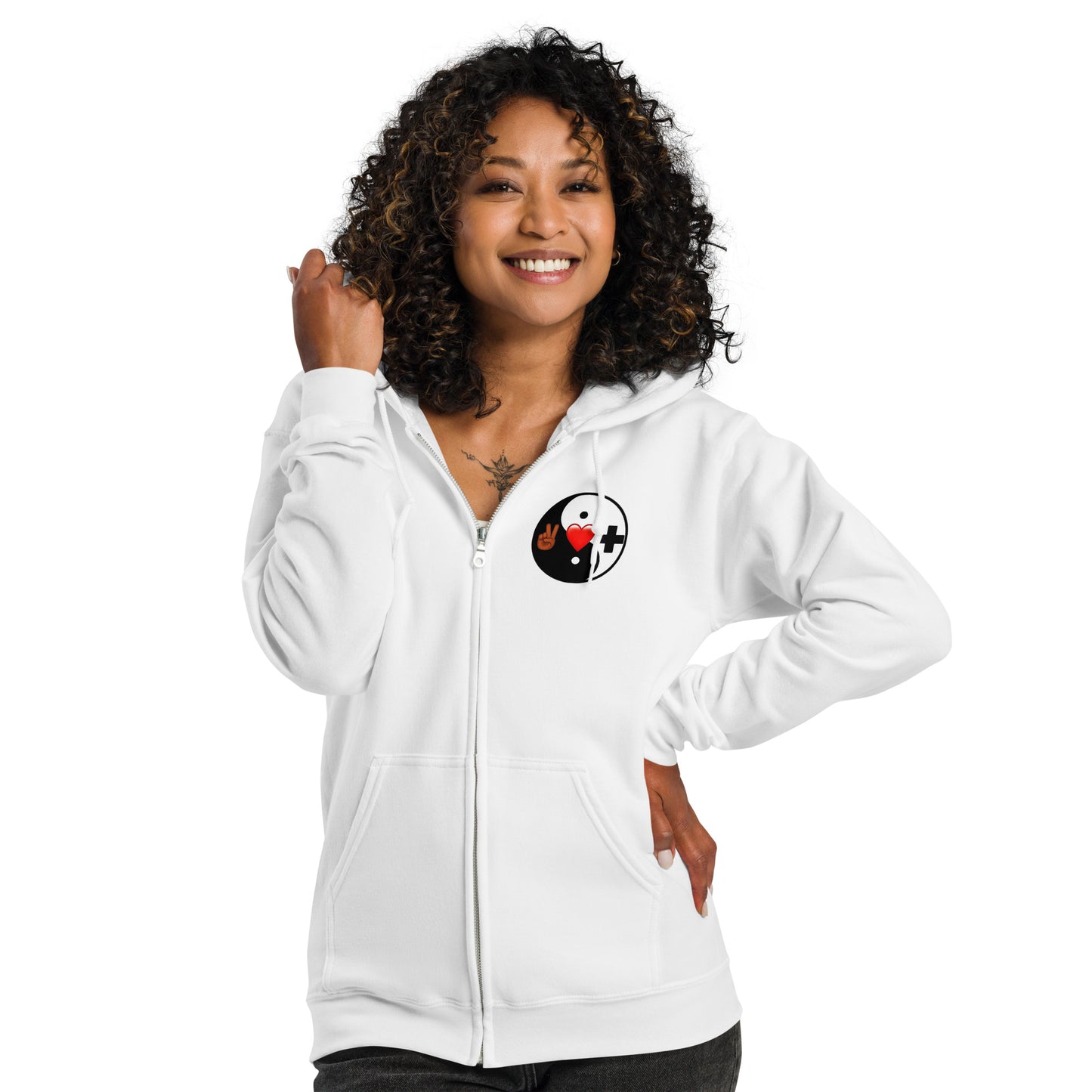 Unisex Heavy Blend Zip Hoodie (YIN)